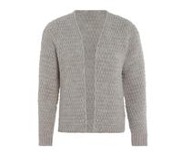 KNIT FACTORY - Becky Strickjacke - Kurzer Damen Strickjacke - Cardigan mit Wolle - Gestrickte Jacke in Hüfthöhe - Hochwertige Qualität - Iced Clay - 36/38
