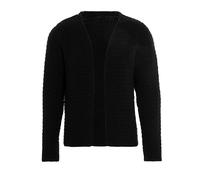 KNIT FACTORY - Becky Strickjacke - Kurzer Damen Strickjacke - Cardigan mit Wolle - Gestrickte Jacke in Hüfthöhe - Hochwertige Qualität - Schwarz - 36/38