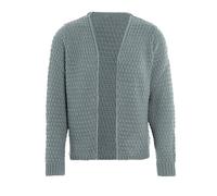 KNIT FACTORY - Becky Strickjacke - Kurzer Damen Strickjacke - Cardigan mit Wolle - Gestrickte Jacke in Hüfthöhe - Hochwertige Qualität - Stone Green - 40/42