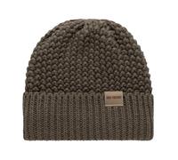 KNIT FACTORY - Carry Mütze - Strickmütze für Damen und Herren - Beanie - Wintermütze mit Wolle - Robusten Look - Hochwertige Qualität - Cappuccino