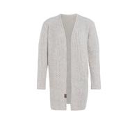 Knit Factory - Carry Strickjacke - Mittellange Damen Strickjacke - Cardigan mit Wolle - Hochwertige Qualität - Beige - 36/38