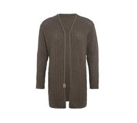 KNIT FACTORY - Carry Strickjacke - Mittellange Damen Strickjacke - Cardigan mit Wolle - Hochwertige Qualität - Cappuccino - 40/42
