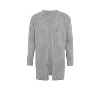 KNIT FACTORY - Carry Strickjacke - Mittellange Damen Strickjacke - Cardigan mit Wolle - Hochwertige Qualität - Grau - 36/38