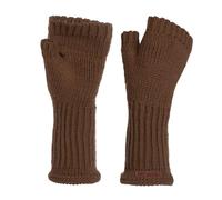 KNIT FACTORY - Cleo Handstulpen - Fingerlose Handschuhe - Gestrickte Handschuhe für Winter - Damen Handstulpen aus Wolle - Hochwertige Qualität - Tobacco