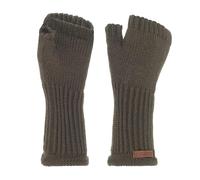 KNIT FACTORY - Cleo Handstulpen - Fingerlose Handschuhe - Gestrickte Handschuhe für Winter - Damen Handstulpen aus Wolle - Hochwertige Qualität - Cappuccino