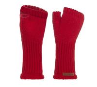 KNIT FACTORY - Cleo Handstulpen - Fingerlose Handschuhe - Gestrickte Handschuhe für Winter - Damen Handstulpen aus Wolle - Hochwertige Qualität - Bright Red