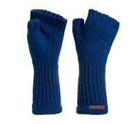 KNIT FACTORY - Cleo Handstulpen - Fingerlose Handschuhe - Gestrickte Handschuhe für Winter - Damen Handstulpen aus Wolle - Hochwertige Qualität - Kings Blue