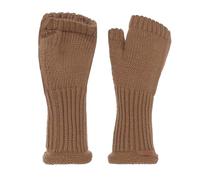 KNIT FACTORY - Cleo Handstulpen - Fingerlose Handschuhe - Gestrickte Handschuhe für Winter - Damen Handstulpen aus Wolle - Hochwertige Qualität - Nude