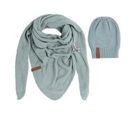 KNIT FACTORY - Coco Dreiecksschal & Coco Mütze | Coco Dreiecksschal & Coco Mütze - Winterschal und Wintermütze - Strickschal mit Strickmütze - Gefertigt aus Wolle