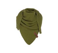 KNIT FACTORY - Coco Dreiecksschal Junior - Mädchen Strickschal mit Wolle - Halstuch Kinder - Grüner Kinderschal - Umschlagtücher aus Hochwertige Qualität - Kinder Schal - 140x60 cm - Moosgrün