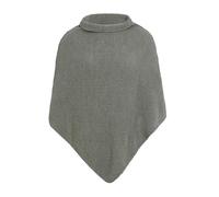 KNIT FACTORY - Coco Gestrickter Poncho - Damen Strickponcho mit Rundhals - Strick Pullover - Mit Wolle - Hochwertige Qualität - Urban Green