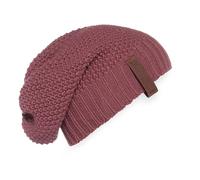KNIT FACTORY - Coco Mütze - Strickmütze für Damen und Herren - Slouch Beanie - Wintermütze mit Wolle - Hochwertige Qualität - Stone Red