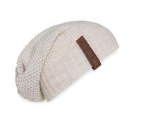 KNIT FACTORY - Coco Mütze - Strickmütze für Damen und Herren - Slouch Beanie - Wintermütze mit Wolle - Hochwertige Qualität - Beige