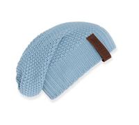 KNIT FACTORY - Coco Mütze - Strickmütze für Damen und Herren - Slouch Beanie - Wintermütze mit Wolle - Hochwertige Qualität - Celeste