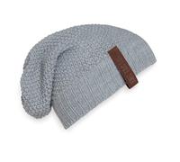 KNIT FACTORY - Coco Mütze - Strickmütze für Damen und Herren - Slouch Beanie - Wintermütze mit Wolle - Hochwertige Qualität - Grau