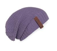 KNIT FACTORY - Coco Mütze - Strickmütze für Damen und Herren - Slouch Beanie - Wintermütze mit Wolle - Hochwertige Qualität - Violett