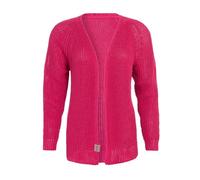 Knit Factory - Daisy Kurze Strickjacke - Damen gestrickte Jacke aus 80% Recycelte Baumwolle - Cardigan mit Hochwertige Qualität - Fuchsia - 40/42