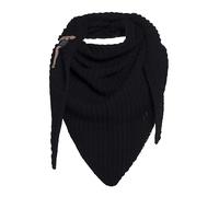 KNIT FACTORY - Demy Dreiecksschal - Damen Strickschal mit Wolle - Winterschal - Herbst & Winter Essentials - Winter Dreieckstuch - Tuch Schal für Winter - Hochwertige Qualität - 190x85 - Schwarz