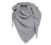 KNIT FACTORY - Demy Dreiecksschal - Damen Strickschal mit Wolle - Winterschal - Herbst & Winter Essentials - Winter Dreieckstuch - Tuch Schal für Winter - Hochwertige Qualität - 190x85 cm - Grau