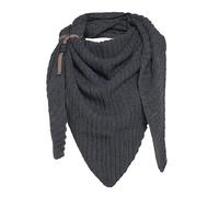KNIT FACTORY - Demy Dreiecksschal - Damen Strickschal mit Wolle - Winterschal - Herbst & Winter Essentials - Winter Dreieckstuch - Tuch Schal für Winter - Hochwertige Qualität - 190x85 - Anthrazit