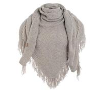 KNIT FACTORY - Dreiecksschal Amber - Damen Strickschal mit Wolle - Umschlagtuch für den Herbst und Winter - Winterschal - Dreieckstuch - Hochwertige Qualität - XXL Schal - 190x85 cm - Iced Clay