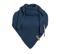 KNIT FACTORY - Dreiecksschal Coco - Damen Strickschal mit Wolle - Umschlagtuch für den Herbst und Winter - Winterschal - Dreieckstuch - Hochwertige Qualität - XXL Schal - 190 x 85 cm - Jeans