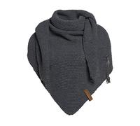 KNIT FACTORY - Dreiecksschal Coco - Damen Strickschal mit Wolle - Umschlagtuch für den Herbst und Winter - Winterschal - Dreieckstuch - Hochwertige Qualität - XXL Schal - 190 x 85 cm - Anthrazit