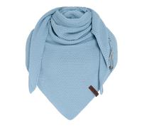 KNIT FACTORY - Dreiecksschal Coco - Damen Strickschal mit Wolle - Umschlagtuch für den Herbst und Winter - Winterschal - Dreieckstuch - Hochwertige Qualität - XXL Schal - 190 x 85 cm - Celeste