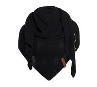 Knit Factory - Dreiecksschal Coco - Damen Strickschal mit Wolle - Umschlagtuch für den Herbst und Winter - Winterschal - Dreieckstuch - Hochwertige Qualität - XXL Schal - 190 x 85 cm - Schwarz
