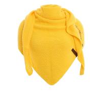 KNIT FACTORY - Dreiecksschal Coco - Damen Strickschal mit Wolle - Umschlagtuch für den Herbst und Winter - Winterschal - Dreieckstuch - Hochwertige Qualität - XXL Schal - 190 x 85 cm - Canario Yellow