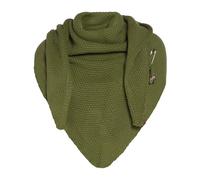 KNIT FACTORY - Dreiecksschal Coco - Damen Strickschal mit Wolle - Umschlagtuch für den Herbst und Winter - Winterschal - Dreieckstuch - Hochwertige Qualität - XXL Schal - 190 x 85 cm - Moosgrün