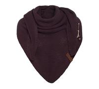 KNIT FACTORY - Dreiecksschal Coco - Damen Strickschal mit Wolle - Umschlagtuch für den Herbst und Winter - Winterschal - Dreieckstuch - Hochwertige Qualität - XXL Schal - 190 x 85 cm - Aubergine
