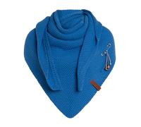 KNIT FACTORY - Dreiecksschal Coco - Damen Strickschal mit Wolle - Umschlagtuch für den Herbst und Winter - Winterschal - Dreieckstuch - Hochwertige Qualität - XXL Schal - 190 x 85 cm - Cobalt