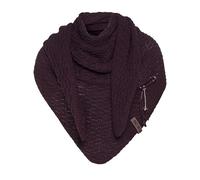 KNIT FACTORY - Dreiecksschal Jaida - Damen Strickschal mit Wolle - Hochwertige Qualität - XXL Schal - 190 x 85 cm - Aubergine