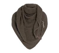 KNIT FACTORY - Dreiecksschal Jaida - Damen Strickschal mit Wolle - Hochwertige Qualität - XXL Schal - 190 x 85 cm - Cappuccino