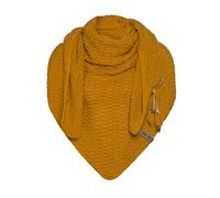 KNIT FACTORY - Dreiecksschal Jaida - Damen Strickschal mit Wolle - Hochwertige Qualität - XXL Schal - 190 x 85 cm - Ocker
