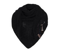 KNIT FACTORY - Dreiecksschal Jaida - Damen Strickschal mit Wolle - Hochwertige Qualität - XXL Schal - 190 x 85 cm - Schwarz