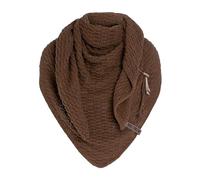 KNIT FACTORY - Dreiecksschal Jaida - Damen Strickschal mit Wolle - Hochwertige Qualität - XXL Schal - 190 x 85 cm - Tobacco