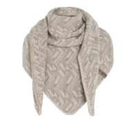 KNIT FACTORY - Dreiecksschal Josh - Damen Strickschal mit Wolle - Umschlagtuch für den Herbst und Winter - Winterschal - Dreieckstuch - XXL Schal - 200x70 cm - Beige/Iced Clay
