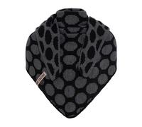 KNIT FACTORY - Dreiecksschal Liva - Damen Strickschal mit Wolle - Gestrickten Schal mit Punkt-Muster - Hochwertige Qualität - XXL Schal - 180x75 cm - Schwarz/Anthrazit