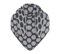 KNIT FACTORY - Dreiecksschal Liva - Damen Strickschal mit Wolle - Gestrickten Schal mit Punkt-Muster - Hochwertige Qualität - XXL Schal - 180x75 cm - Anthrazit/Grau