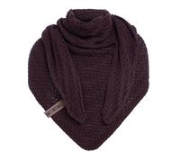 KNIT FACTORY - Dreiecksschal Sally - Damen Strickschal mit Wolle - Grob gestrickten Schal - Hochwertige Qualität - XXL Schal - 220x85 cm - Aubergine