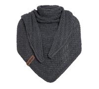 KNIT FACTORY - Dreiecksschal Sally - Damen Strickschal mit Wolle - Grob gestrickten Schal - Hochwertige Qualität - XXL Schal - 220x85 cm - Anthrazit