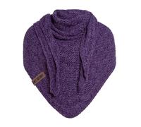 KNIT FACTORY - Dreiecksschal Sally - Damen Strickschal mit Wolle - Grob gestrickten Schal - Hochwertige Qualität - XXL Schal - 220x85 cm - Purple/Violett