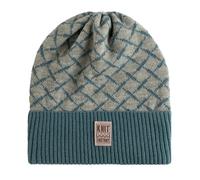 KNIT FACTORY - Dusk Mütze - Strickmütze für Damen und Herren - Beanie - Herbst & Winter Essentials - Wintermütze mit Karomuster - Mütze mit Wolle - Hochwertige Qualität - Laurel/Urban Green