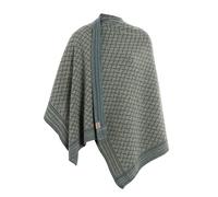 KNIT FACTORY - Dusk Poncho Cape - Elegant Gestrickter Damen Cape - Wickelschal mit Wolle - Hochwertige Qualität - Laurel/Urban Green