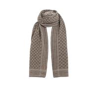 KNIT FACTORY - Dusk Schal - Strickschal für Damen und Herren - Bequemer Schal mit Wolle - Herbst- & Winterschal mit Karomuster - Hochwertige Qualität - Marron/Iced Clay - 200x35 cm