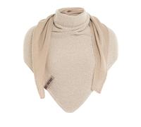 KNIT FACTORY - Ella Dreieckstuch - Dreieckstuch Damen - Fein Gestrickter Damen Schal - Halstücher für Damen - Für Frühling und Sommer - Baumwollmix - 180x70 cm - Ecru/Leinen