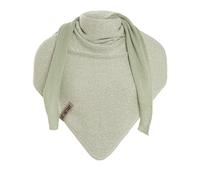 KNIT FACTORY - Ella Dreieckstuch - Dreieckstuch Damen - Fein Gestrickter Damen Schal - Halstücher für Damen - Für Frühling und Sommer - Baumwollmix - 180x70 cm - Ecru/Sage Green