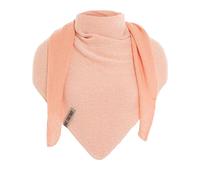 KNIT FACTORY - Ella Dreieckstuch - Dreieckstuch Damen - Fein Gestrickter Damen Schal - Halstücher für Damen - Für Frühling und Sommer - Baumwollmix - 180x70 cm - Ecru/Apricot